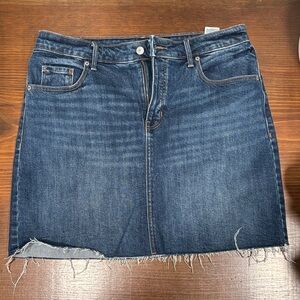 Old Navy Dark Blue Frayed Hem Mini Skirt
